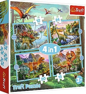 Puzzle Trefl 4in1 Unique Dinosaurs (34609)