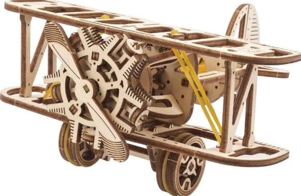 3D Пазл Ugears Самолет мини-биплан