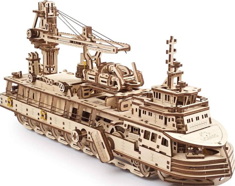 3D Пазл Ugears Научно-исследовательское судно