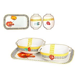 Set de vesela Tognana Bistro 3buc 33X19cm, 2 boluri si o tava, portelan