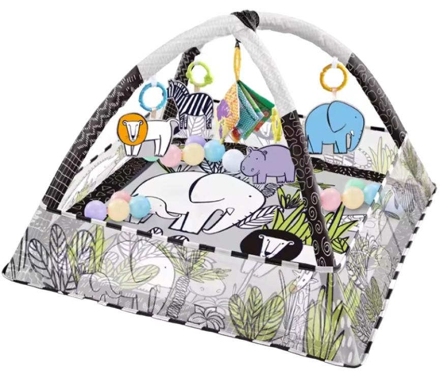 Covoras de joaca copii 4Play Safari 80x80x55cm