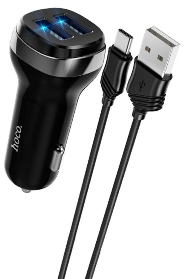 Автомобильная зарядка HOCO Z40 Superior + USB Type-C