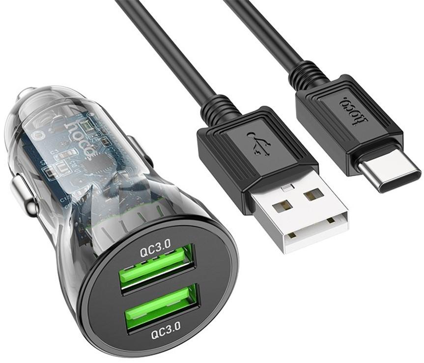 Incarcator auto HOCO Z47 Transparent + USB Type-C