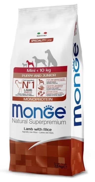 Hrana uscata pentru caini Monge MINI PUPPY LAMB/RICE 7.5kg