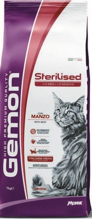 Сухой корм для кошек Gemon STERILISED Beef 7kg