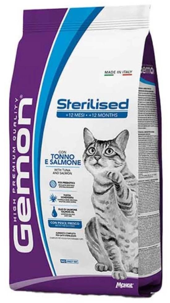 Hrana uscata pentru pisici Gemon STERILISED Tuna/Salmon 7kg
