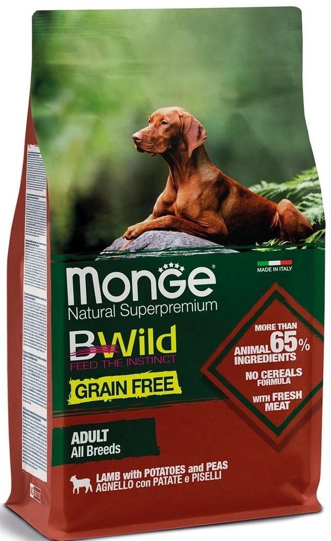 Hrana uscata pentru caini Monge BWILD GF ADULT Lamb/Potatoes/Peas 2.5kg