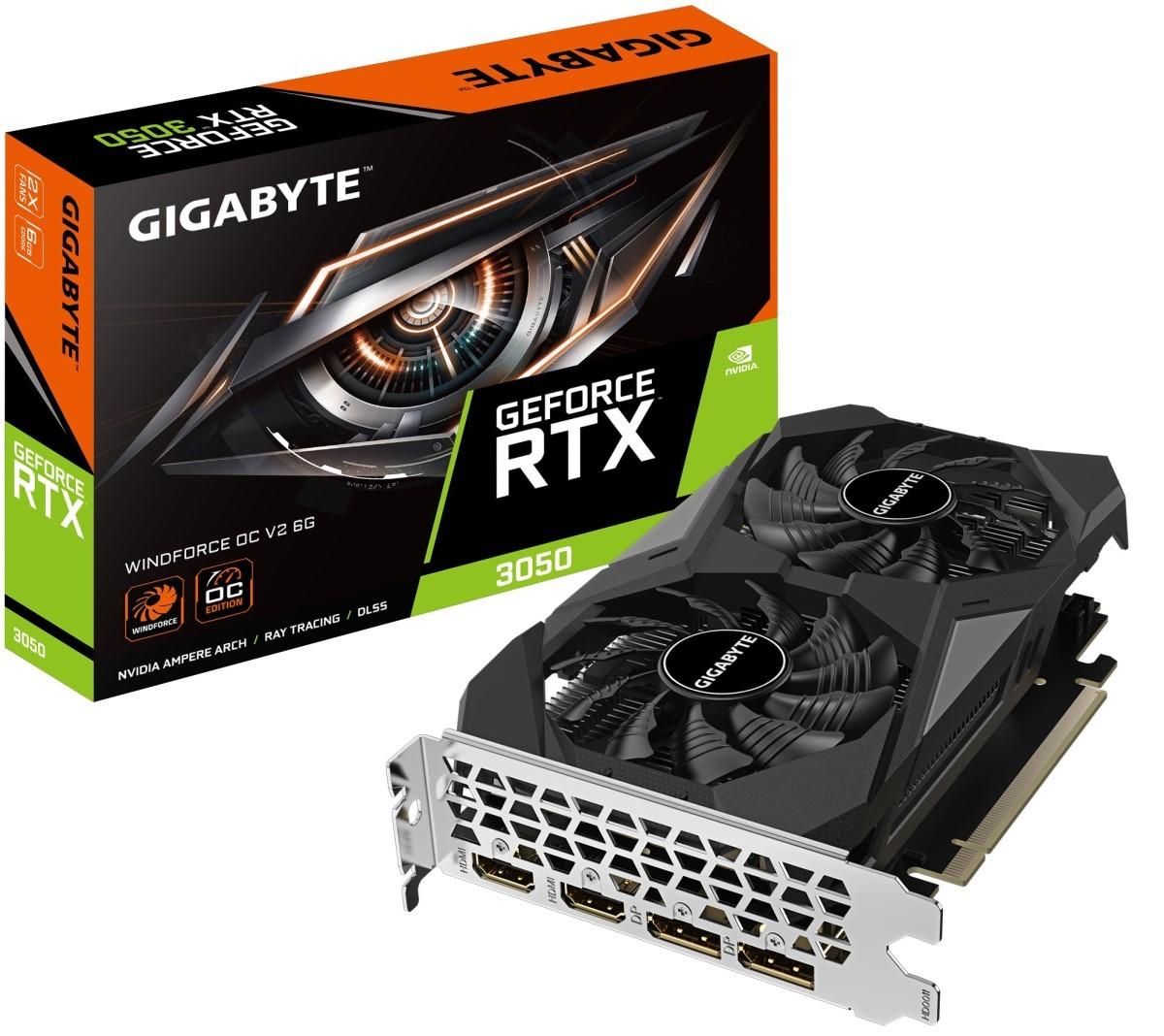 Видеокарта Gigabyte GeForce RTX 3050 WINDFORCE OC V2 6G