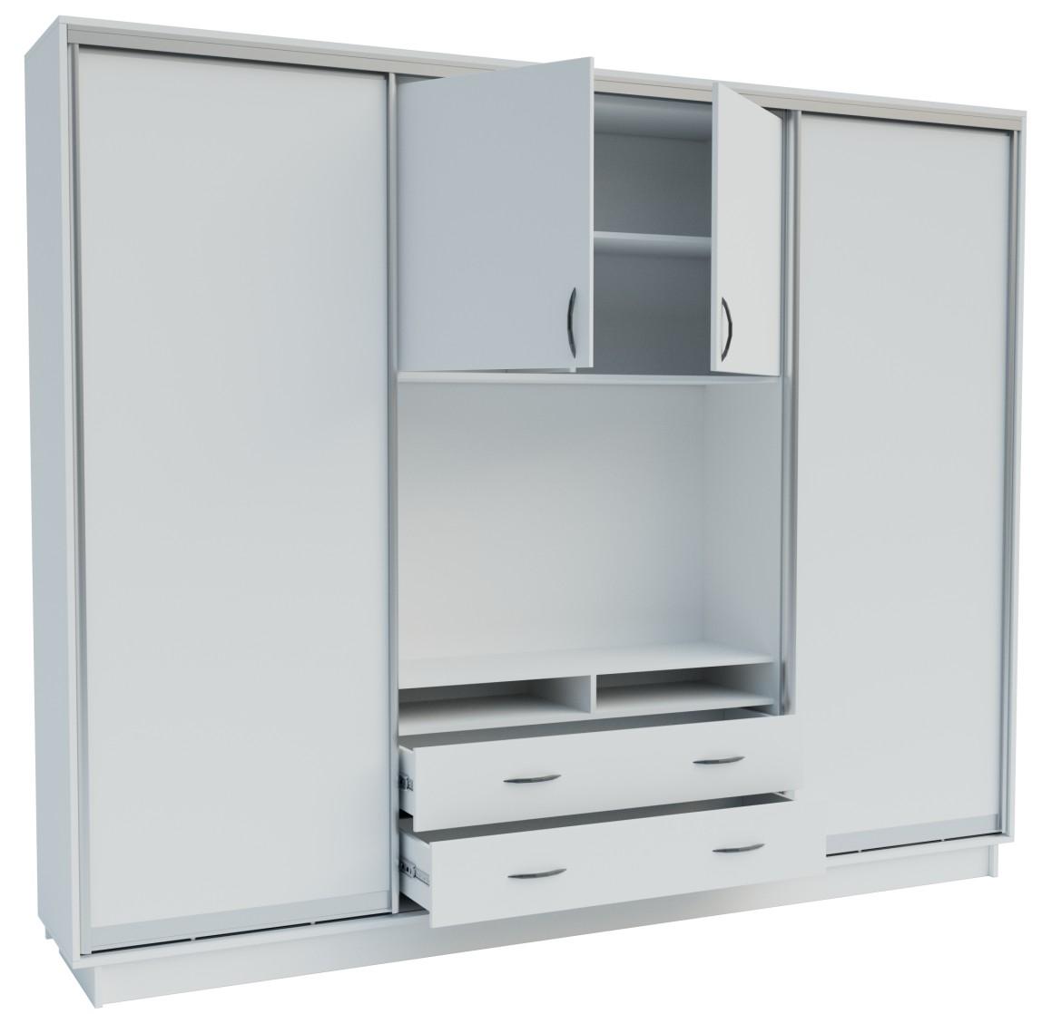 Стенка Confort-NV Универсал 270x45x220 (2 ДСП) Нимфея Альба