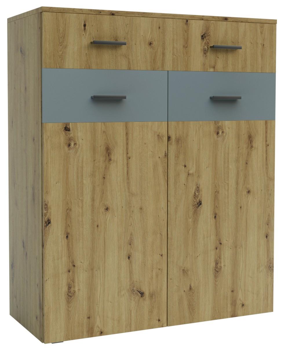 Комод Confort-NV Урбан L Дуб Артизан(Коричневый)/Шиншила Серый