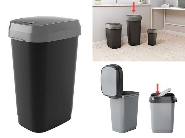 Cos de gunoi KIS cu capac batand 50l negru