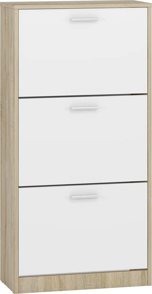 Обувница MG-Plus Brisbane Дуб Сонома(Бежевый)/Белый