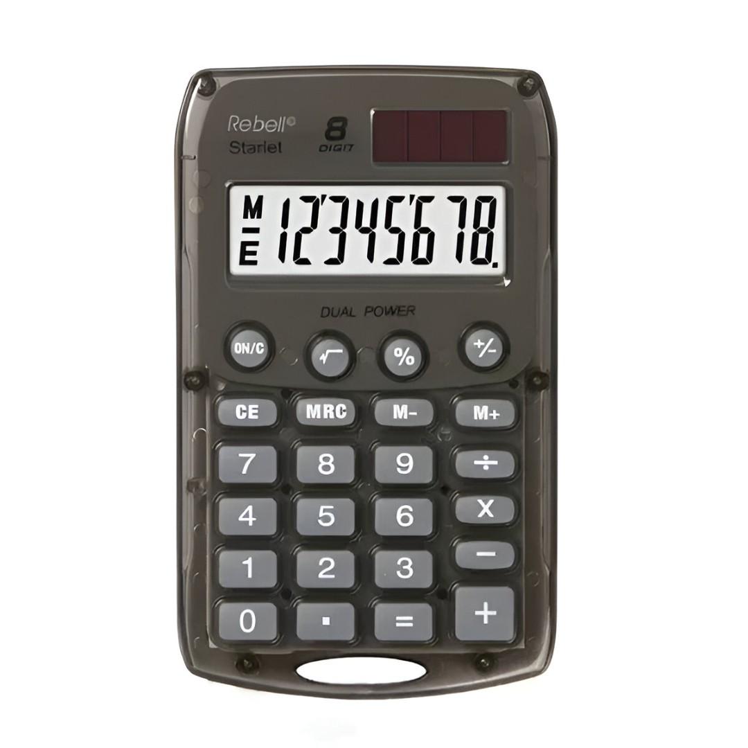 Calculator de masa Rebell 8 cifre, 113x67 mm, 504852, Negru