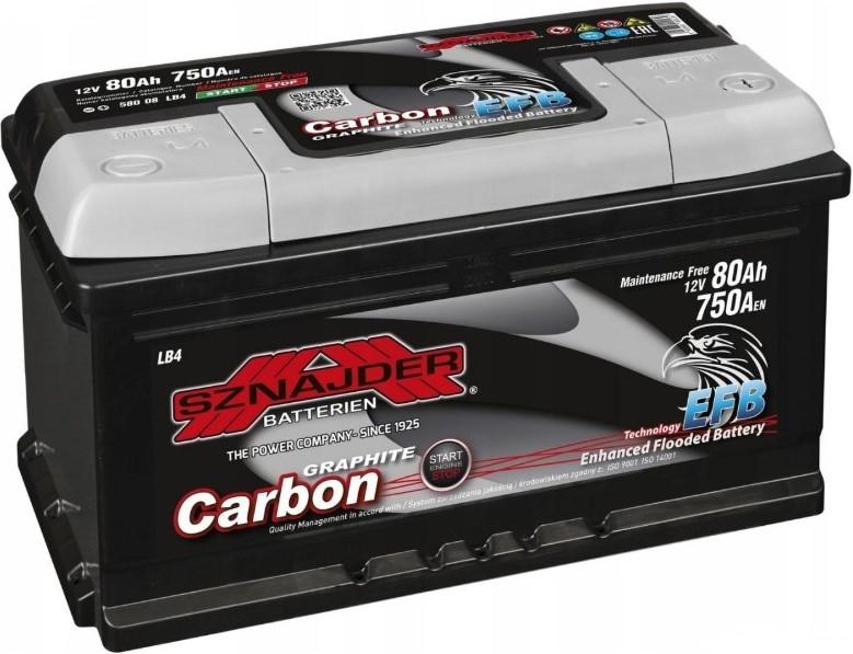 Acumulator auto Sznajder 80 Ah CARBON EFB