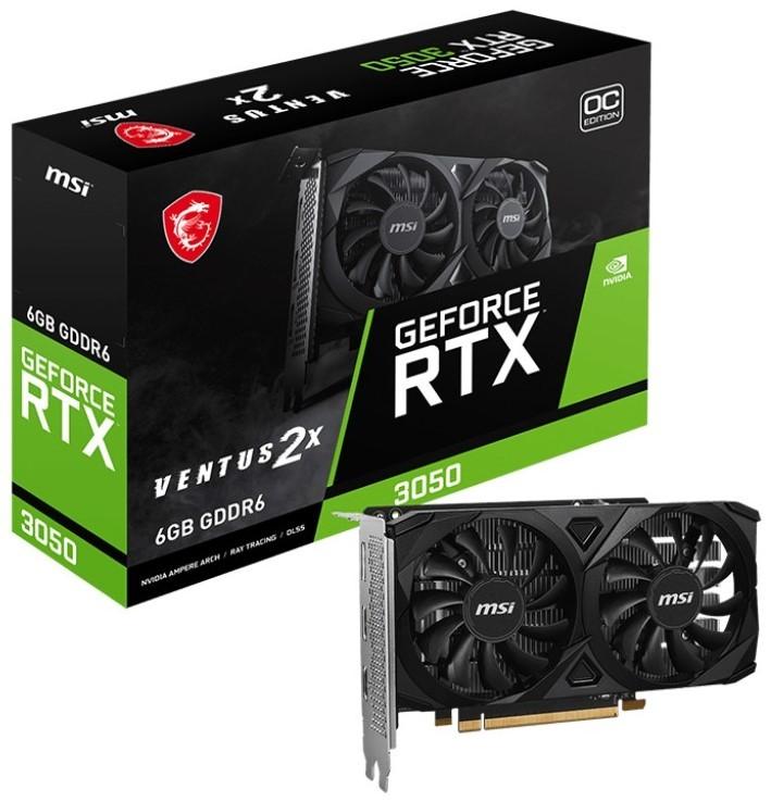 Видеокарта MSI GeForce RTX 3050 VENTUS 2X E 6G OC