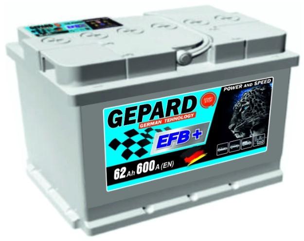 Acumulator auto GEPARD 62Ah EFB START STOP 600A