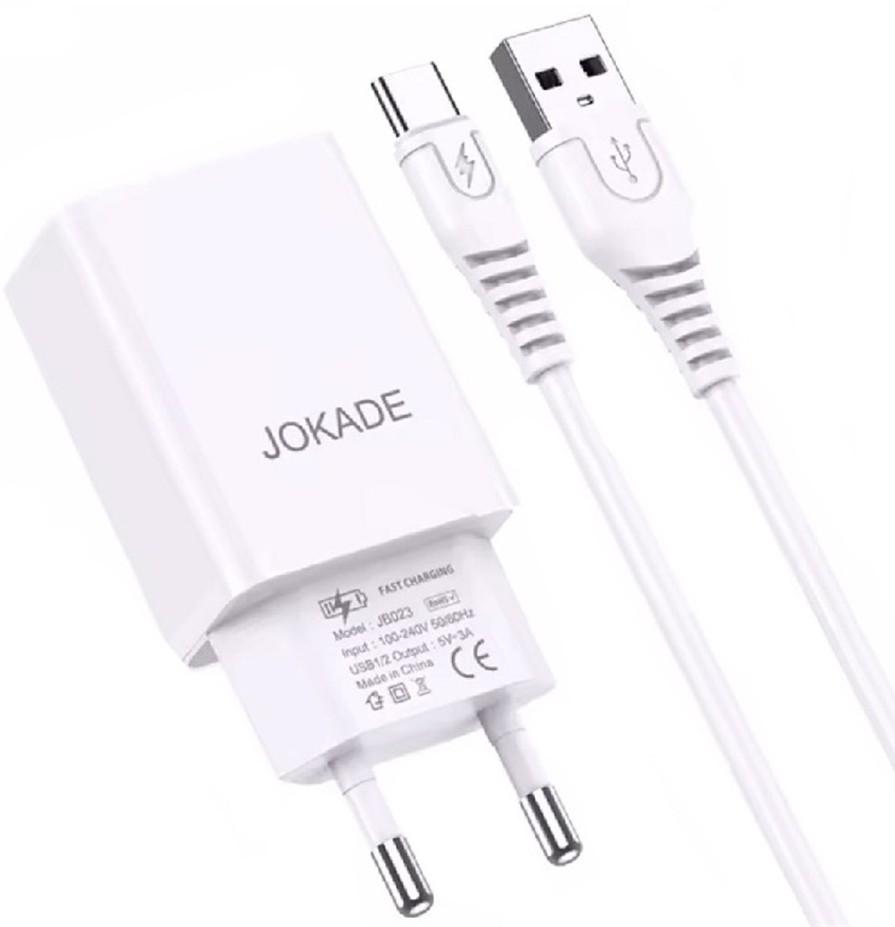 Incarcator telefon Jokade Liangzi Series 2*USB-A with Cable USB-A to Type-C 1m White