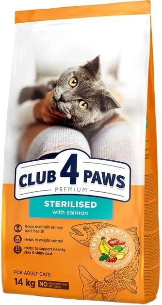 Hrana uscata pentru pisici Club4Paws Adult Cats Sterilised Salmon 14kg