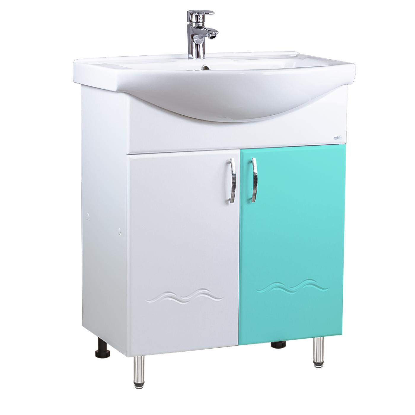 Dulap sub lavoar S-M Clasic 60 Alb-Verde