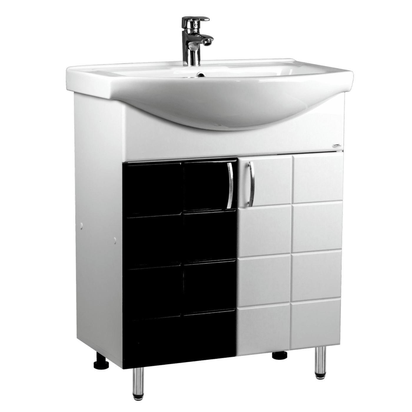 Шкаф под умывальник S-M Domino 65 Белый-черный
