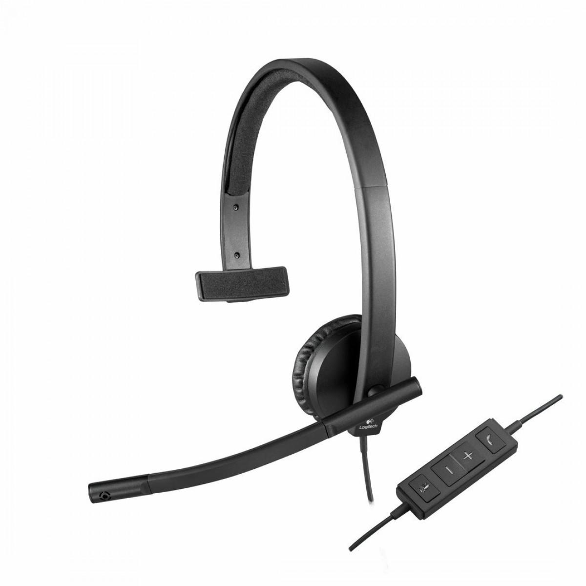 Casti Logitech Mono H570e Black