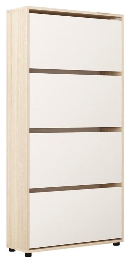 Обувница Mobildor Lux Leo 60 4D (60x27x164H см) Дуб Сонома / Белый
