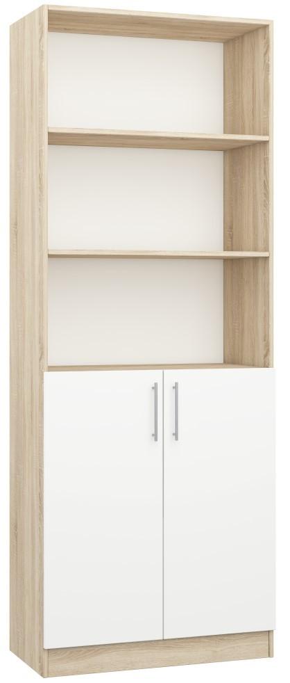 Шкаф Mobildor Lux Practik (комбинированный с полками) (80x40x210H см) Дуб Сонома / Белый