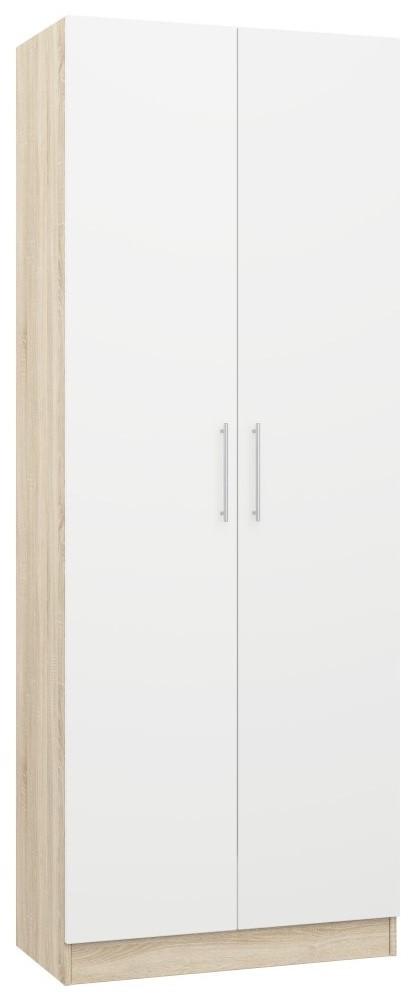 Шкаф Mobildor Lux Practik (комбинированный) (80x40x210H см) Дуб Сонома / Белый