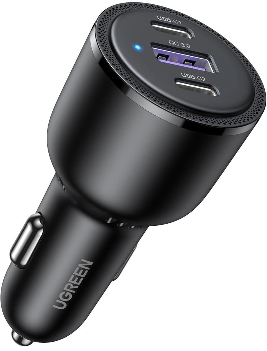 Автомобильная зарядка Ugreen Car Charger 2*Type-C + 1*USB-A Aluminum 3A 69W Grey