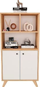 Etajera Nex Home Smyrna 64x30x127 cm Stejar/Alb