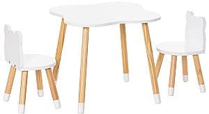 Masa de scris HomCom 312-043 56x56x50 White/Pine
