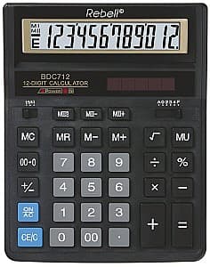 Калькулятор Rebell "888", 12 цифр, 155x205 мм, BDC712BK/GL, чёрный