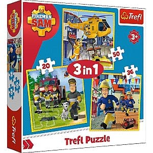 Puzzle Trefl 3In1 Fireman Sam In Action
