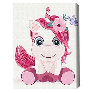 Tablou pe numere BrushMe Unicorn drăguț 30*40 сm (fără cutie) KBS7108FC