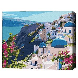 Tablou pe numere BrushMe Peisaj din Santorini BS51589FC