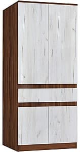 Шкаф Modern Komfi 80cm Дуб Бренди Кастелло (Коричневый)/Дуб Крафтовый Белый