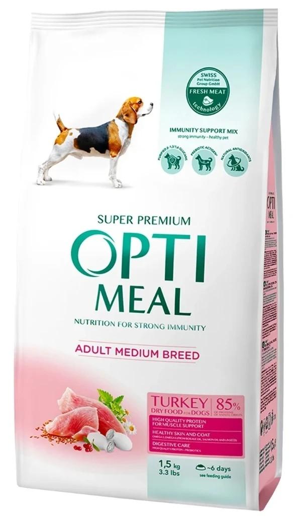 Hrana uscata pentru caini Optimeal Adult Medium Turkey 1.5kg