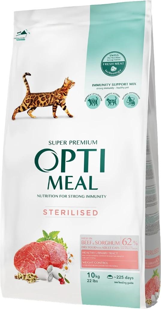 Hrana uscata pentru pisici Optimeal Cat Sterilised Beef&Sorghum 4kg