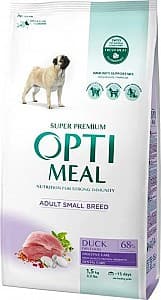 Hrana uscata pentru caini Optimeal Adult Small Duck 1.5kg