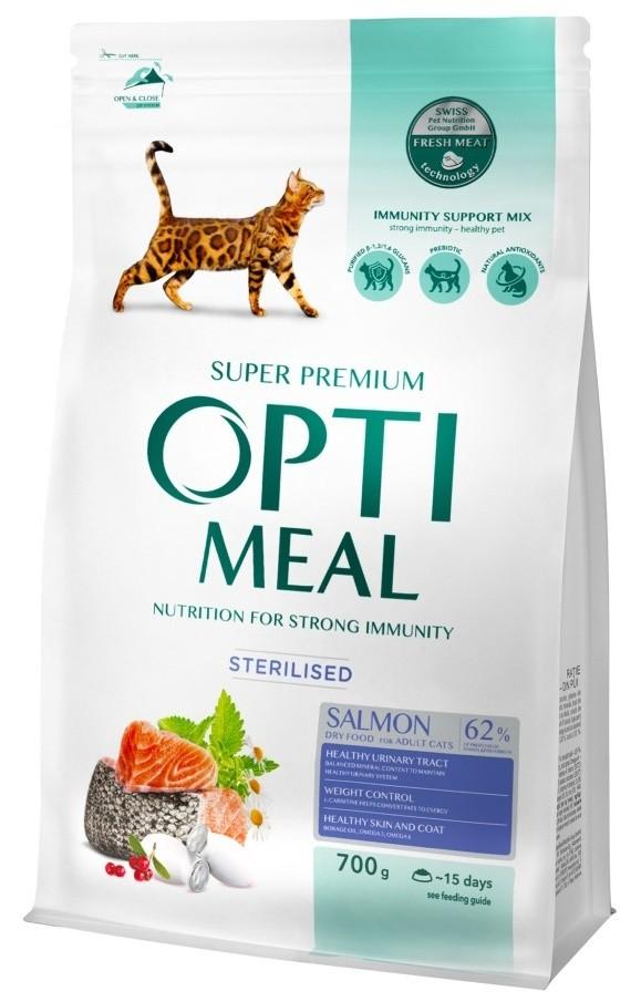 Сухой корм для кошек Optimeal Adult Cat Sterilised Salmon 700g