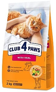 Сухой корм для кошек Club4Paws Adult Cats Veal 2kg