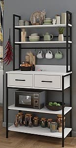 Etajera Nex Home 2 sertare 81.6x39.6x169 cm Alb