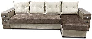 Canapea coltar V-Toms Eldorado E1L(2BAR) (320x140 cm) Maro / Bej