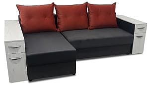 Угловой диван V-Toms Eldorado E1(2BAR) (250x140 см) Черный / Красный