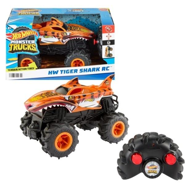 Jucarie teleghidata Hot Wheels Monster Truck - Rechinul Tigru de Neoprit (HNV03)