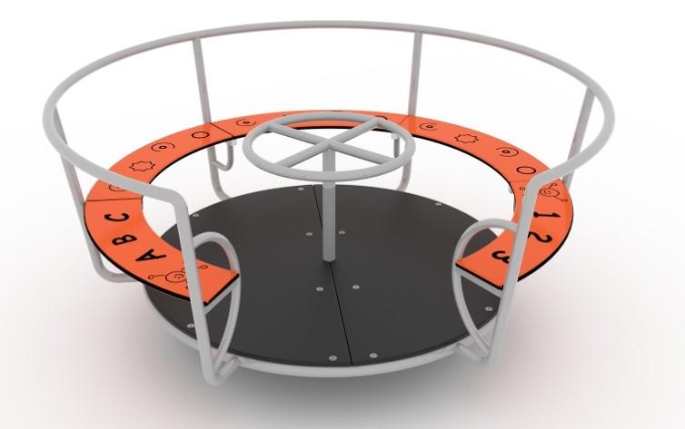 Детская уличная карусель PlayPark Карусель 5 мест с рулем