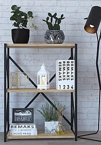 Etajera Remaks 3 Shelf Metal Oak