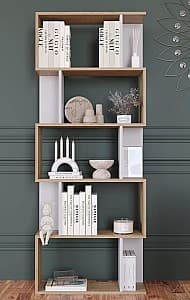 Etajera Remaks Asimetrik 5 Safir Oak/White