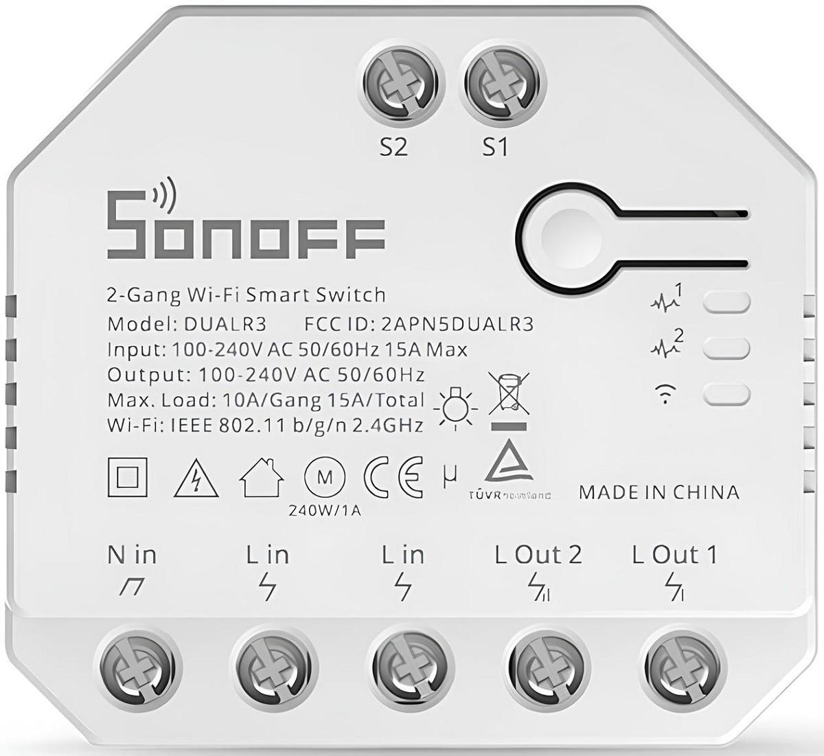 Умное реле Sonoff DUALR3 Lite
