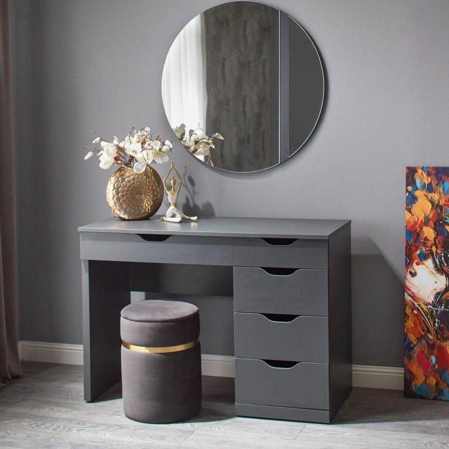 Туалетный столик (трюмо) Ambianta Joly (с зеркалом) Графит (Серый)